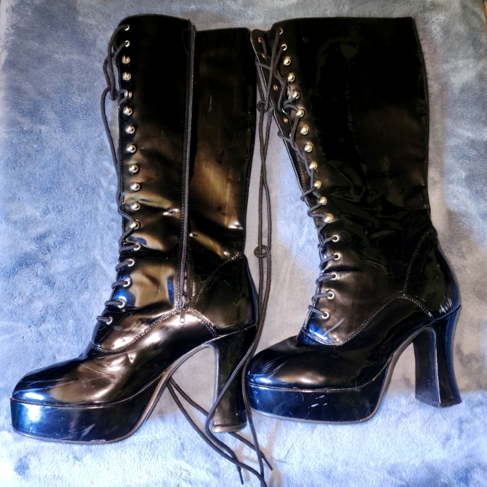 Black Knee High Boots Size 9